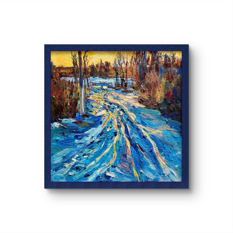 Shadows On Snow  1  Oil On Canvas Panel 12X12